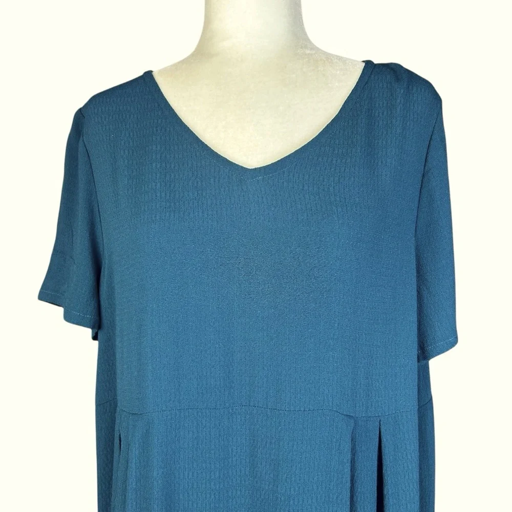 Eileen Fisher Maxi Dress Large Lagenlook Flowy Empire Waist Spring Resort - Picture 6 of 8